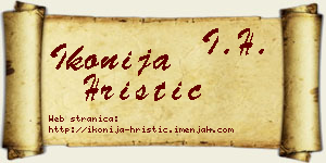 Ikonija Hristić vizit kartica